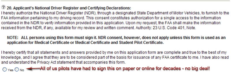 National Driver Register Consent for Pilots Getting Their Flight Physical